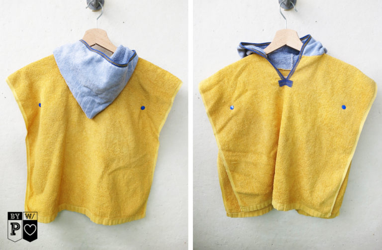 Kinder Handtuch-Poncho aus Omas Handtüchern